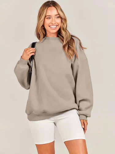Miniatura 6 de ANRABESS Sudaderas de gran tamaño con capucha para mujer, cuello redondo, sin botones, ropa casual de otoño, ropa de preparación, adolescentes