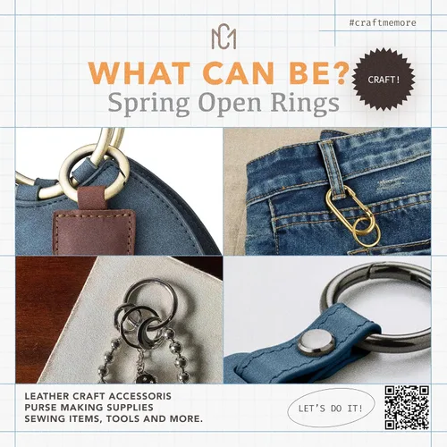 Miniatura 7 de CRAFTMEMORE 2 unids 1 1/2 pulgadas O Rings Snap Clip Spring Opening O-Ring Mosquetón Llavero Cierre redondo Hebilla Monedero Hardware SCOS (dorado)