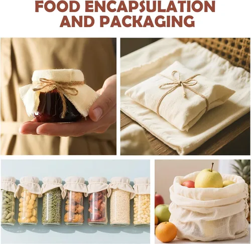 Miniatura 7 de 6 paños de queso reutilizables para colar de 20 x 20 pulgadas, paños de queso de grado 100 con dobladillo de 4 bordes, 100% algodón sin blanquear
