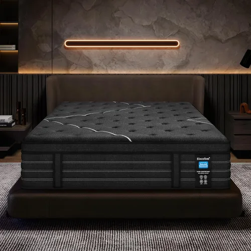 Miniatura 9 de Colchón Extra Firme Queen Slecofom, Colchón Tamaño Queen de 14 Pulgadas, Híbrido de Espuma Viscoelástica con Soporte Lumbar Extra, Alivio del Dolor