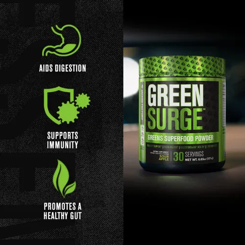 Miniatura 4 de Jacked Factory Green Surge Green Superfood - Bebida verde apta para dieta cetogénica con espirulina, hierba de trigo y cebada, verduras orgánicas