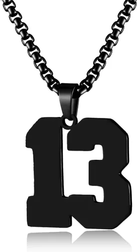 Miniatura 107 de Collar de Número Dorado para Hombre, Cadena de Acero Inoxidable con Colgante de Número para Atletas, Joyería Deportiva Personalizada para Niños