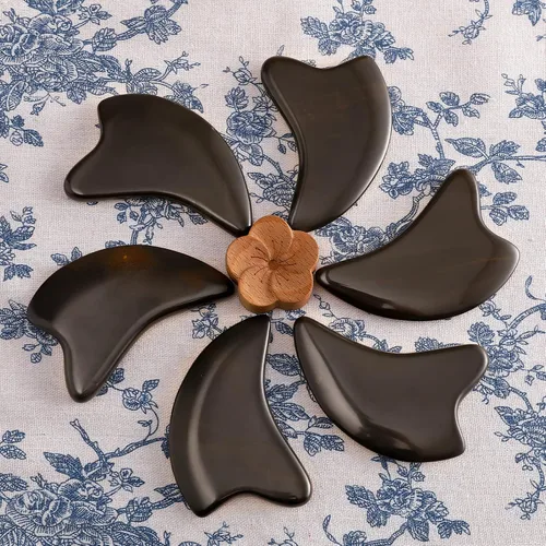 Miniatura 4 de Bian Stone Gua Sha Herramientas Faciales Raspar Masaje Cara Guasha Junta Raspar Placa 2-Delfín