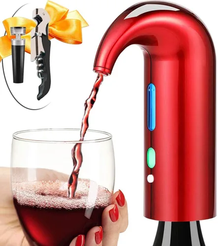 Decantador de vino eléctrico para el Día del Padre, fácil de un toque, accesorios de vino tinto y blanco, ideal para principiantes y entusiastas,