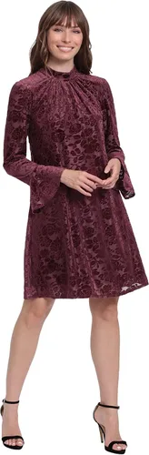 Miniatura 3 de London Times Vestido trapecio de manga larga con cuello alto para mujer
