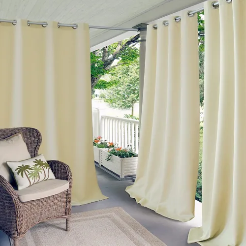 Miniatura 4 de Elrene Home Fashions Panel de cortina de ventana con ojales y protección UV para interiores y exteriores
