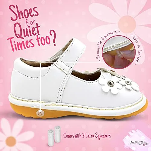 Miniatura 5 de Little Maes Boutique Mary Jane - Zapatos chirriantes para niñas pequeñas ideales para caminar con chirriador extraíble y correa ajustable zapatos