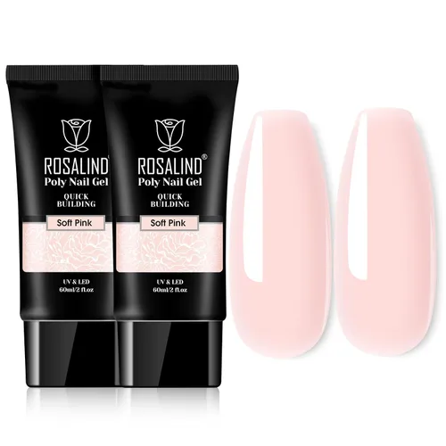 Miniatura 19 de Rosalind Gel de extensión de poliéster acrílico transparente, paquete de 2 unidades de gel de uñas de 2.1 onzas líquidas, constructor de uñas