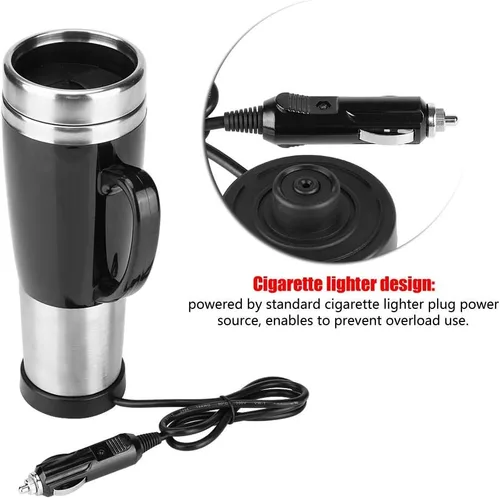 Miniatura 5 de Taza de calefacción de viaje de acero inoxidable de 15.2 fl oz, calentador de taza de café para coche hervido, calentador de taza de café