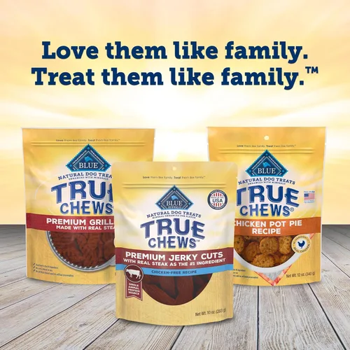 Miniatura 8 de Blue Buffalo True Chews Premium Jerky Cuts con filete real, golosinas naturales para perros sin pollo, mejorados con minerales para sabor, bolsa