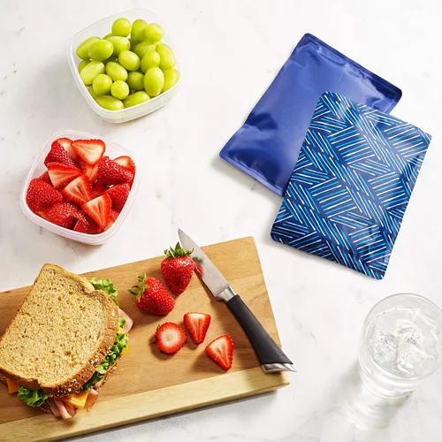 Miniatura 5 de Fit & Fresh Cool Coolers Paquete de 2 Hielo Suave para Bolsas de Almuerzo, Nylon Elástico Flexible, Duradero, Paquetes de Hielo Reutilizables