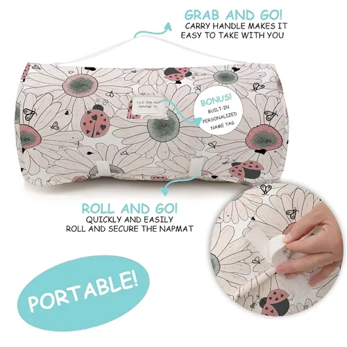 Miniatura 3 de JumpOff Jo Colchoneta de siesta extra larga para niños - Cómoda colchoneta de descanso para niños con almohada extraíble y manta ultra suave