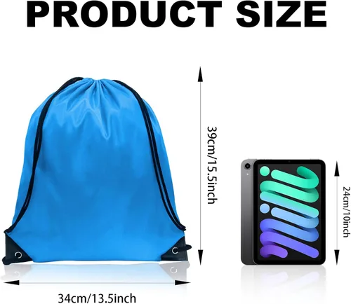 Miniatura 2 de GoodtoU Bolsas de cordón Mochila con cordón Bolsas de cincha Mochila de cuerda a granel Bolsa de deporte Nylon Draw String, Azul, Cordón