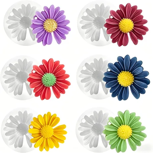 Miniatura 11 de 2 moldes de silicona con diseño de flores para velas, molde de decoración de pastel de chocolate con flores 3D, cera de jabón, resina epoxi