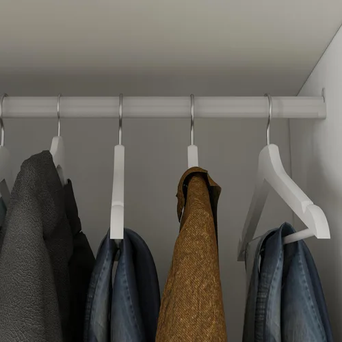 Miniatura 6 de Bobve Armario Ropero Closet de 78.74 pulgadas con 2 Puertas y 2 Cajones, Armario de Dormitorio con Barra para Colgar, Gabinete de Almacenamiento