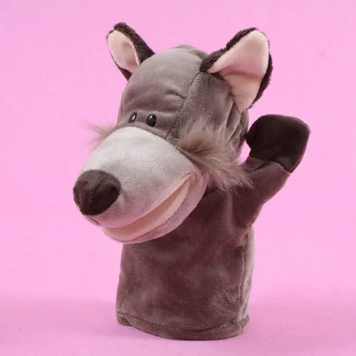 Miniatura 2 de Marionetas de mano de boca abierta de lobo juguetes de animales de peluche para imaginativo juego de simulación narración de historias
