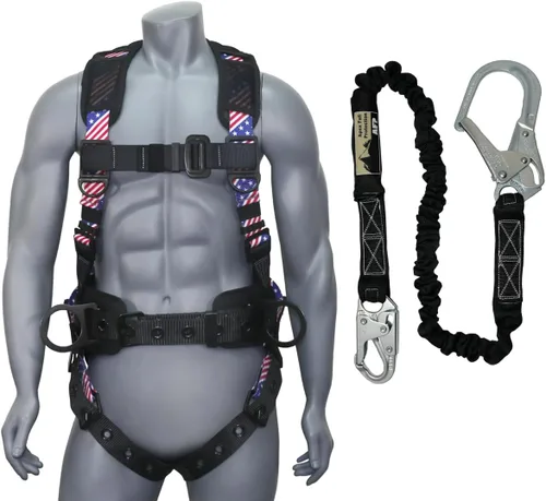 Miniatura 14 de Kit de arnés de protección contra caídas cómodo AFP Demon – Arnés de seguridad de cuerpo completo OSHA/ANSI PPE para trabajo de construcción