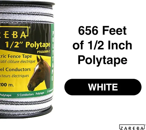 Miniatura 3 de Zareba PT656WH-Z 1/2-Inch 656.2 ft Polytape, Blanco