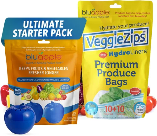 Miniatura 11 de Bluapple Produce Saver Absorbedor De Gas Etileno, Paquete De 2: Mantiene Las Frutas Y Verduras Frescas Por Más Tiempo En El Refrigerador Y Fruteros