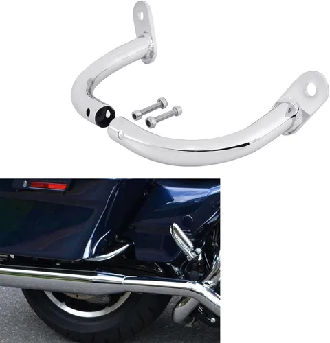 TCT-MOTORPARTS Soporte de protección de alforja para Harley Electra Glide FLHT FLHTC FLHTCU 97-08 Cromado