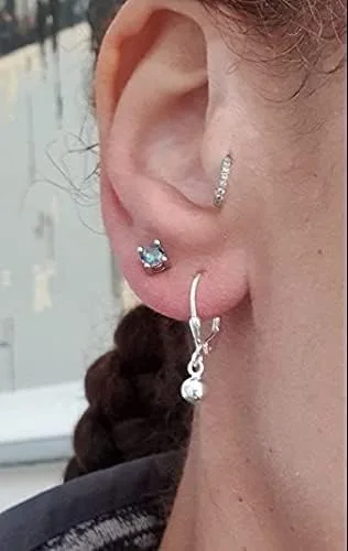 Miniatura 3 de LeCalla Aretes colgantes de plata de ley para mujer, ligeros, clásicos, con cierre de palanca