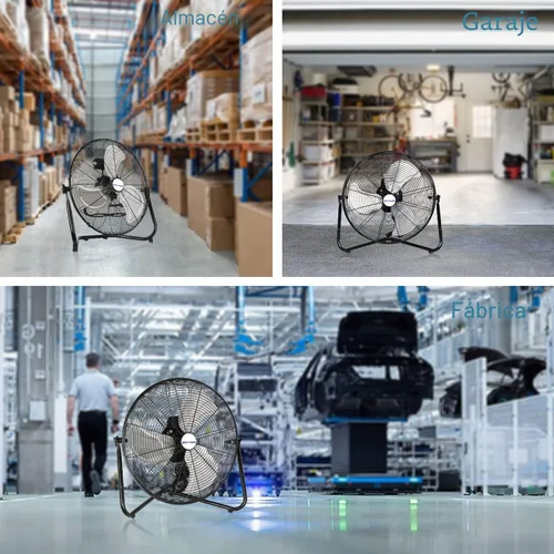 Miniatura 7 de BILT HARD Ventilador de piso de alta velocidad de 4600 CFM de 20 pulgadas, ventilador de metal resistente de 3 velocidades con sistema de montaje