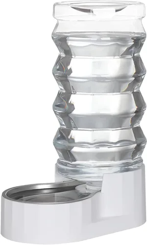 Miniatura 33 de RIZZARI Dispensador de agua grande para perros: 8L de gravedad elevada en negro, dispensador automático de acero inoxidable con cepillo Perla