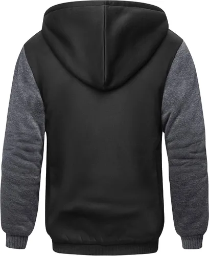Miniatura 19 de SCODI Sudaderas con capucha para hombre, forro polar pesado, cremallera completa, forro de sherpa grueso, chaqueta con capucha