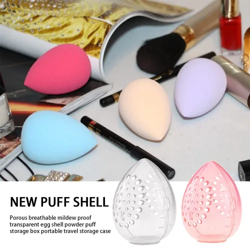 Miniatura 3 de Paquete de 4 esponjas de maquillaje para licuadora de belleza, estuche de viaje para secar y almacenar maquillaje esponja de base de belleza