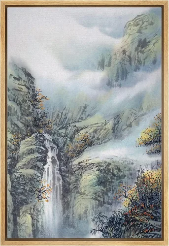 Miniatura 15 de NWT Impresión en lienzo enmarcado para pared, acuarela, grullas, pájaros volando, naturaleza salvaje, ilustraciones de arte moderno decorativo