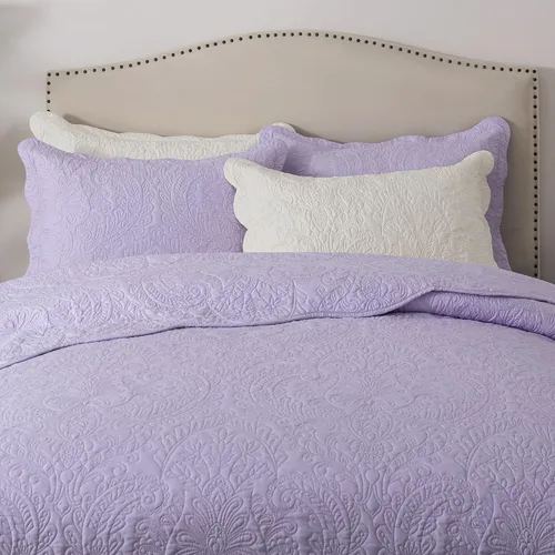 Miniatura 284 de HoneiLife - Juego de colcha de tamaño Queen, juego de ropa de cama de pana bordada de 3 piezas, colcha de lujo, ligera, cálida, para todas las Pana