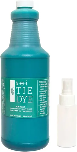 SEI - Kit de teñido anudado aguamarina, tinte de tela para grupos grandes, 1 cuarto de galón (32 onzas), tinte teñido anudado premezclado, tinte de