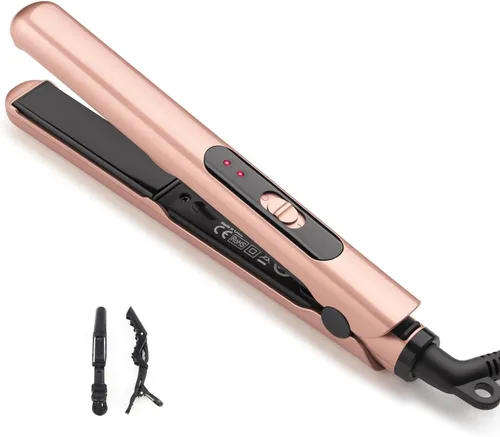 Miniatura 8 de JAETON Plancha plana pequeña de 3/10 pulgadas para rizador de pelo corto para bordes, mini plancha para viajes, calentamiento rápido, doble voltaje