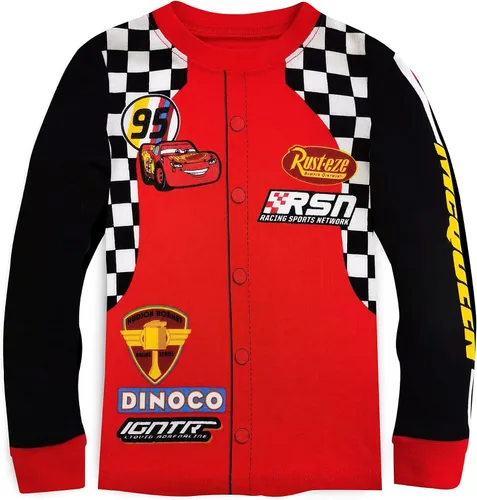 Miniatura 2 de Disney Pixar Lightning McQueen Pit Crew Disfraz de PJ PALS para niños Cars