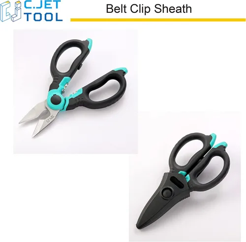 Miniatura 6 de C.JET TOOL Tijeras de electricista de acero inoxidable de 6 pulgadas para cable blando de cobre de aluminio (turquesa)