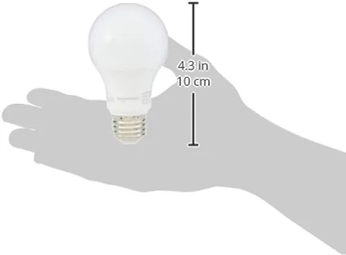 Miniatura 6 de Amazon Basics - Bombillas LED A19 de 75 vatios equivalente, luz blanca de día (5000K), 12W de eficiencia energética, no regulable, vida útil