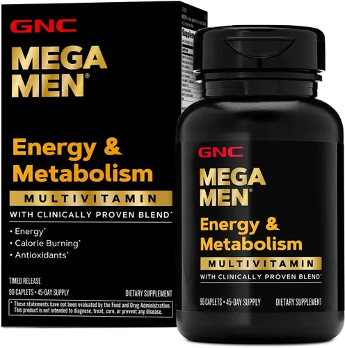 GNC Mega Men Energy & Metabolism Multivitamínico para hombres | Antioxidantes y aumento de calorías quema | 90 unidades