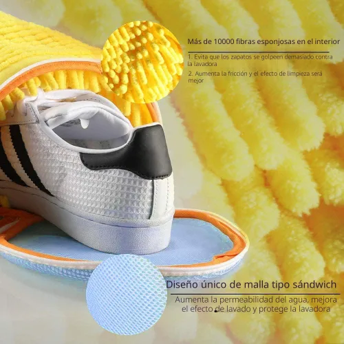 Miniatura 3 de Teletrogy Bolsa de Lavandería para Zapatos Mantén los Zapatos Limpios, Bolsa de Lavado de Zapatos para Lavadora, Bolsa de Lavado de Lavandería