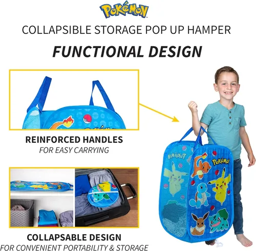 Miniatura 4 de Franco Cesta de Almacenamiento Plegable Desmontable para Habitación de Niños, Tamaño Único, Pokémon
