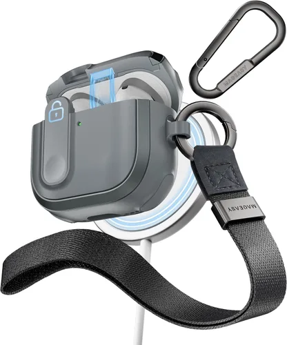 Miniatura 26 de MAGEASY Odyssey - Funda para AirPods Pro 2, funda resistente para AirPods Pro con bloqueo seguro, clip de mosquetón para protección a prueba