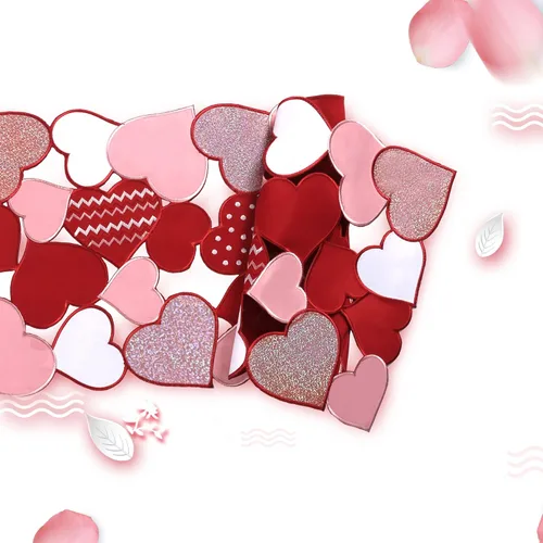 Miniatura 3 de OWENIE Caminos de mesa para el día de San Valentín, centros de mesa de San Valentín, 13 x 36 pulgadas, decoración de mesa roja bordada con corazón