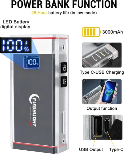 Miniatura 5 de Linterna EDC recargable, linterna de bolsillo brillante de 3300 lúmenes, mini linternas con carcasa luminosa y magnética, linternas impermeables