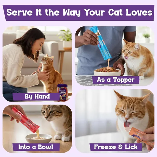 Miniatura 4 de Beefeaters Paquete variado de golosinas puras para gatos de 1.59 onzas (paquete de 12) Golosinas de tubo para apretar para lamer, sin granos, sin