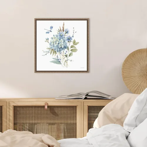 Miniatura 5 de Amanti Art Lisa Audit - Lienzo enmarcado para pared, 16 x 16 pulgadas, azul bohemio 04A (Ramo de flores) por Lisa Audit, lienzo enmarcado