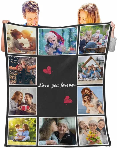 Miniatura 17 de InterestPrint Manta de forro polar suave con memoria personalizada para mejor amiga, personalizada con imágenes y texto para la graduación de tu