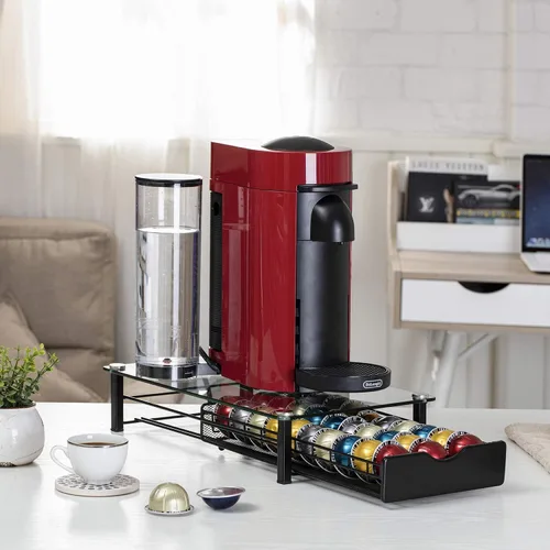 Miniatura 2 de Vertuo - Cajón para cápsula Nespresso con vidrio para gabinete, estante de almacenamiento de cápsulas Vertuoline para mostrador (clase 30 cápsulas)