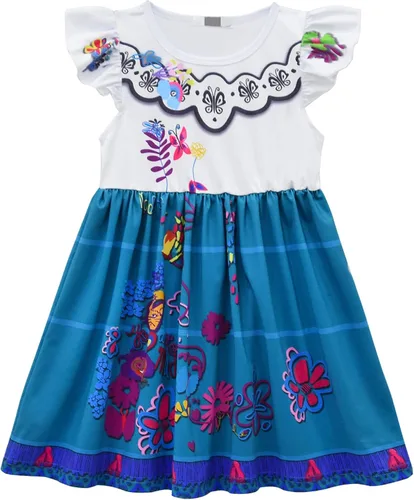 Miniatura 3 de Hulaha Vestido casual de verano de dibujos animados para niñas, vestido de fiesta de flores para niños, Patrón 1