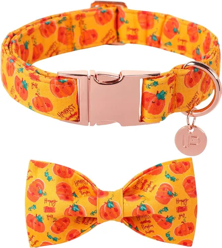 Miniatura 10 de Collar para perro con pajarita, Collar de algodón con pajarita para cachorro, Collar para perro azul para niña o niño con hebilla de metal duradera