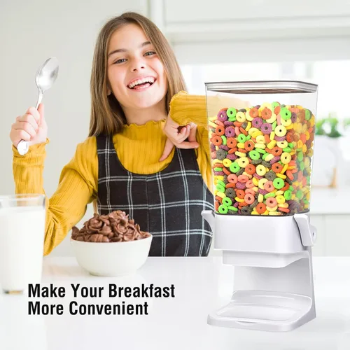 Miniatura 2 de Dispensador de cereales para encimera, contenedores grandes de almacenamiento de cereales, dispensador para despensa, dispensador de alimentos secos