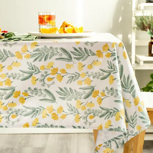 GLORY SEASON Mantel rectangular lavable a máquina con estampado de flores y hojas, para exteriores, interiores, comedor, fiestas, comedor, patio,